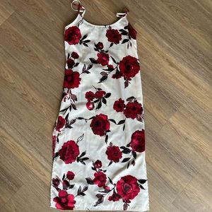 Double side-split satin dress